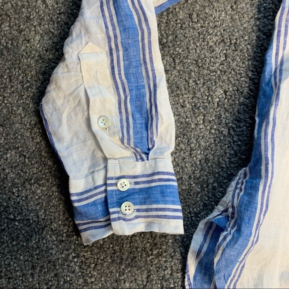 J. Crew stripe linen long sleeve shirt - Picture 3 of 10